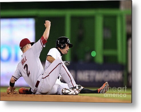 People Metal Print featuring the photograph Ichiro Suzuki and Aaron Hill by Rob Foldy