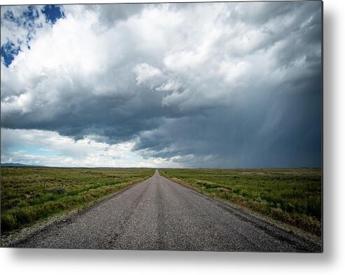 Storm Metal Print featuring the photograph Idaho Stormy Road by Wesley Aston