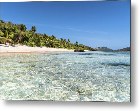 Fiji Metal Print featuring the photograph Idyllic beach in Yasawa, Fiji by Didier Marti