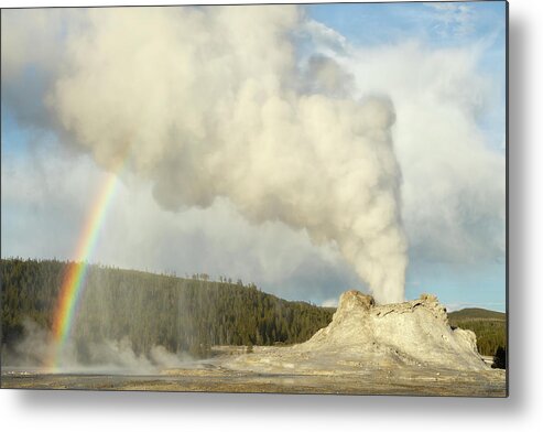 Yellowstone National Park Metal Print featuring the photograph Illuminated Droplets by Ann Skelton