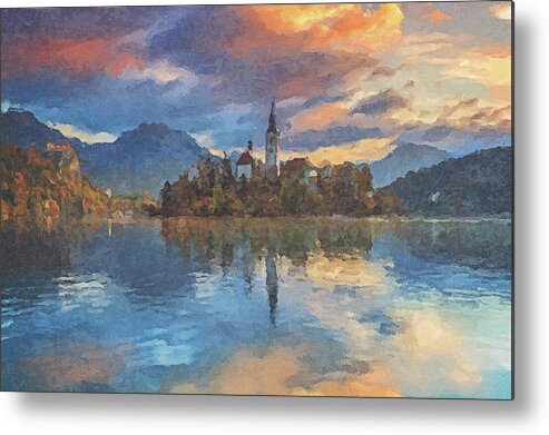 Europe Metal Print featuring the photograph Impressionistic Bled by Elias Pentikis
