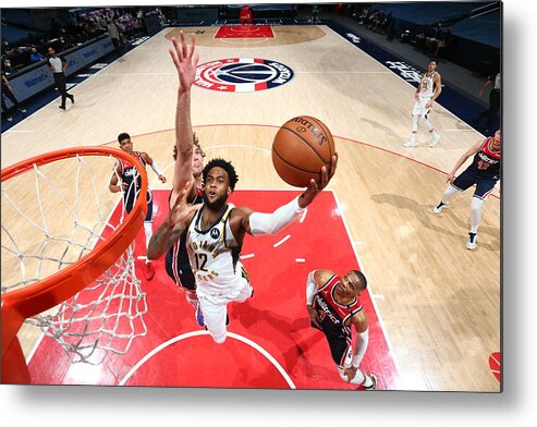 Oshae Brissett Metal Print featuring the photograph Indiana Pacers v Washington Wizards by Stephen Gosling