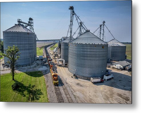 Railroad Metal Print featuring the photograph Indiana Southern Railroad northbound at Plainville Indiana by Jim Pearson