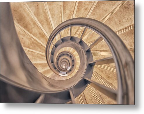 Abstract Metal Print featuring the photograph Indoor Staircase by Manjik Pictures