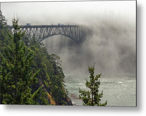 Deception Pass Metal Print featuring the photograph Into The Mist by Michael Rauwolf