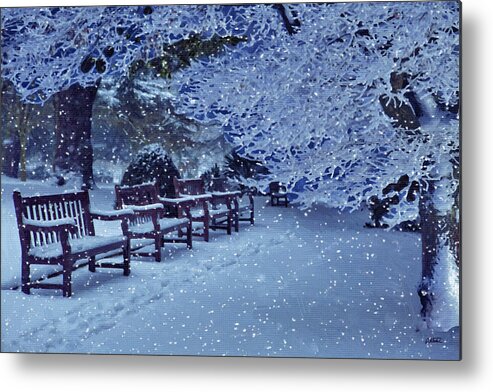 Winter Metal Print featuring the painting January Evening in Memorial Park - DWP1455169 by Dean Wittle