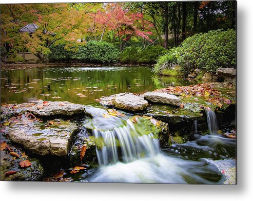 Japanesegarden Metal Print featuring the photograph Japanese Garden in Fall by Pam Rendall