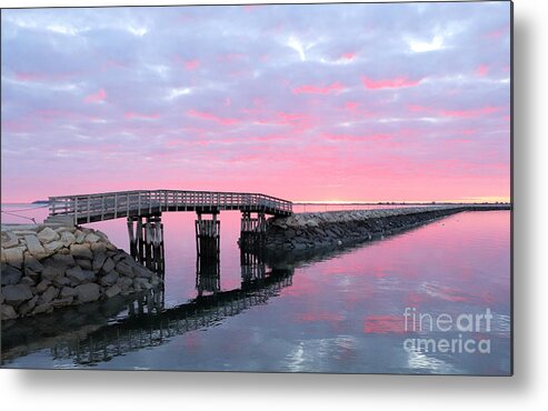 Sunrise Metal Print featuring the photograph Jetty bridge sunrise in May by Janice Drew