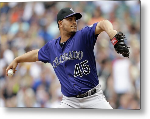 Wisconsin Metal Print featuring the photograph Jhoulys Chacin by Mike Mcginnis
