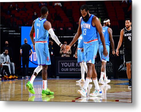 Nba Pro Basketball Metal Print featuring the photograph John Wall and James Harden by Cato Cataldo