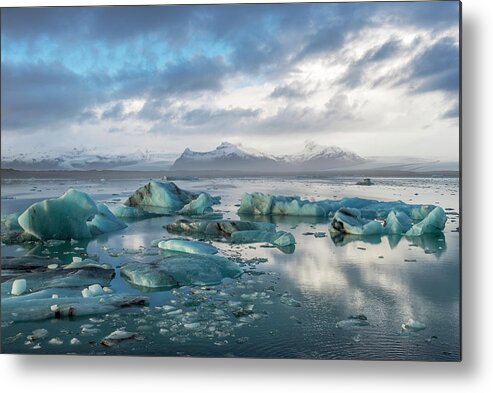 The Glacier Lagoon Metal Print featuring the photograph Jokulsarlon, the Glacier lagoon 3 by Dubi Roman