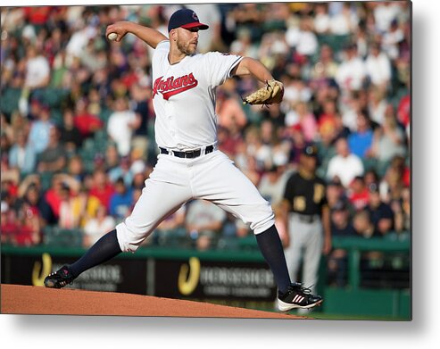 American League Baseball Metal Print featuring the photograph Justin Masterson by Jason Miller