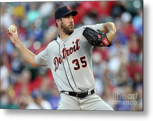 Second Inning Metal Print featuring the photograph Justin Verlander by Ronald Martinez