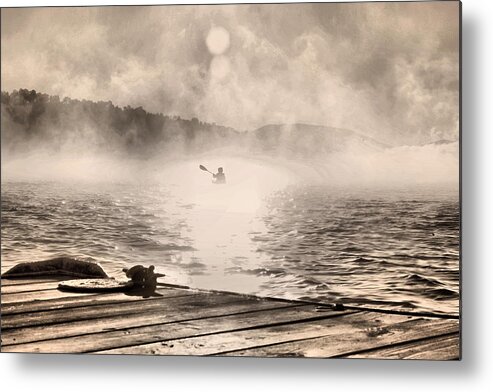 Kayak Metal Print featuring the photograph Kayaker in the Mist by Russel Considine