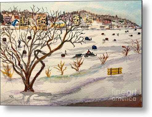 Barrie Metal Print featuring the painting Kempenfelt Bay in Winter by Monika Shepherdson