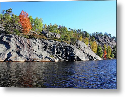 Key River Metal Print featuring the photograph Key River Shore In Fall IV by Debbie Oppermann