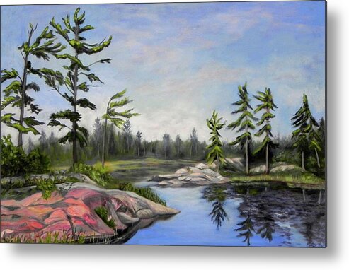  Metal Print featuring the painting Killarney still waters by Erika Dick
