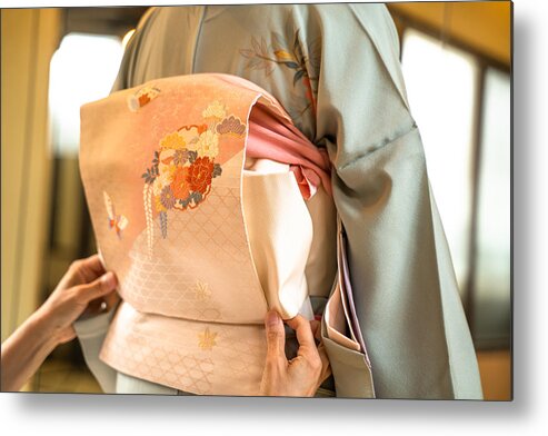 People Metal Print featuring the photograph Kimono dressing by Promo_Link