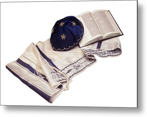 Event Metal Print featuring the photograph Kippah And Tallit With Siddur by Comstock