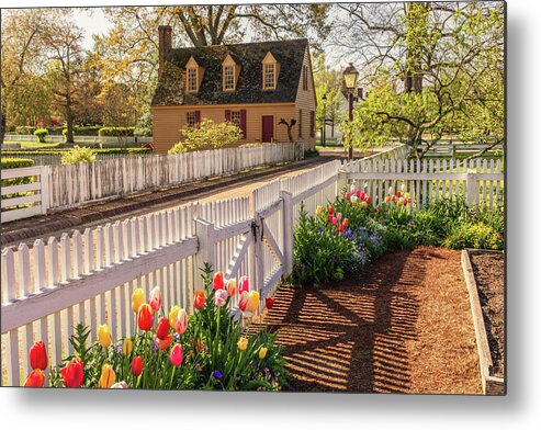 Colonial Williamsburg Metal Print featuring the photograph Kitchen Garden in Springtime by Rachel Morrison