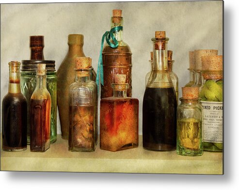 Ingredients Metal Print featuring the photograph Kitchen - Ingredients - Pickles and bits by Mike Savad