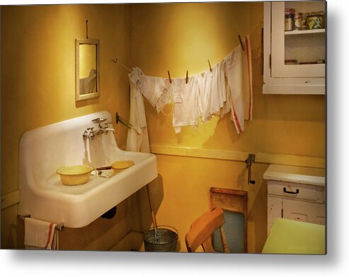 Chef Metal Print featuring the photograph Kitchen - Our first kitchen by Mike Savad