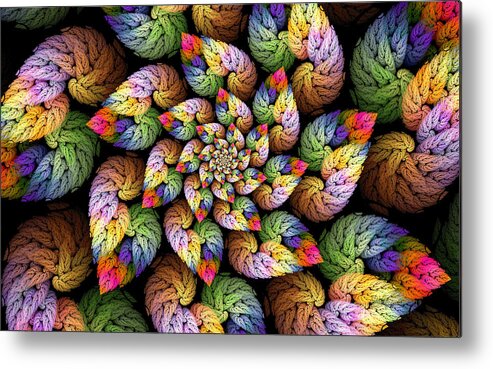 Abstract Metal Print featuring the digital art Knitted Yarn Spiral by Peggi Wolfe