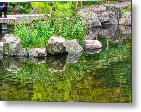 Kyoto Gardens Pond Metal Print featuring the photograph Kyoto Gardens pond by Raymond Hill