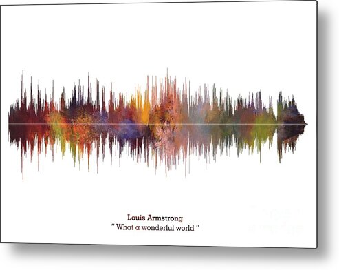 Music Poster Metal Print featuring the digital art LAB NO 4 Louis Armstrong What A Wonderful World Song Soundwave Print Music Lyrics Poster by Lab No 4 The Quotography Department
