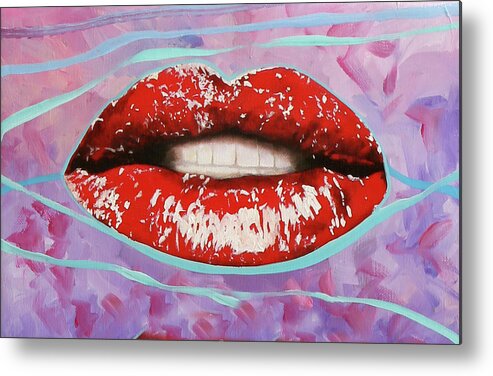 Lips Metal Print featuring the painting Labbra by Guido Borelli