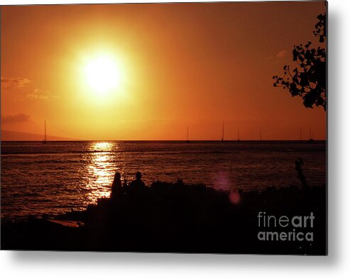 Photography Metal Print featuring the photograph Lahaina Sunset 001 by Stephanie Gambini
