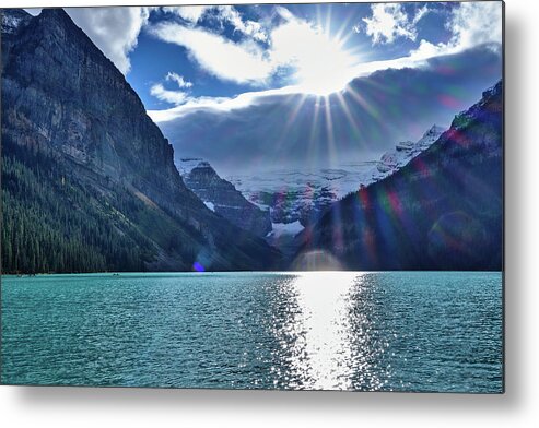 Lake Louise Metal Print featuring the photograph Lake Louise in the sun by Carl Marceau