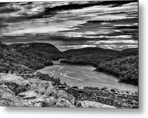 Lake Of The Clouds Metal Print featuring the photograph Lake of the Clouds Black and White by Nathan Wasylewski