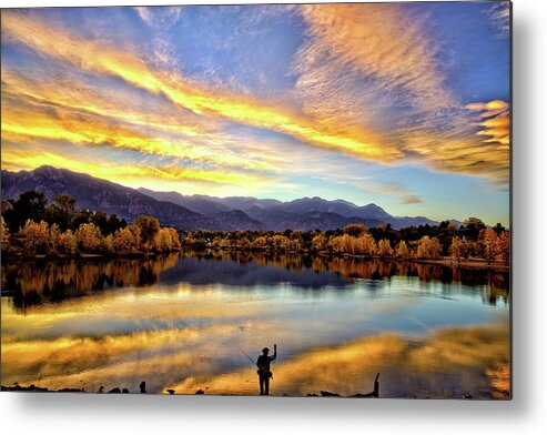 Lake Metal Print featuring the photograph Lake Sunset by Bob Falcone