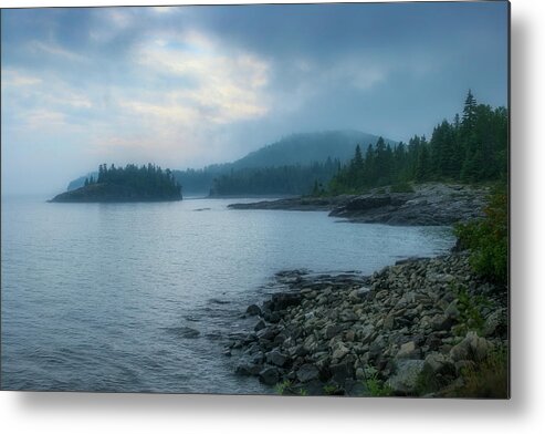 Mist Metal Print featuring the photograph Lake Superior Shoreline by Robert Carter