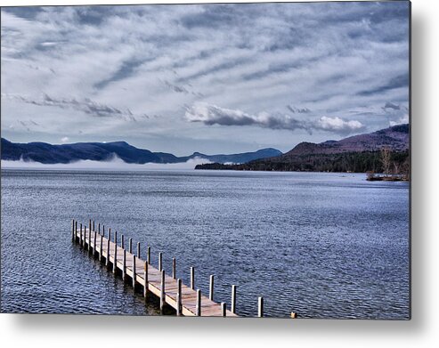 Lake Metal Print featuring the photograph Lake View Clouds and Dock by Russ Considine