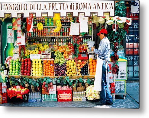 Italy Metal Print featuring the photograph L'Angolo Della Frutta by Claude Taylor