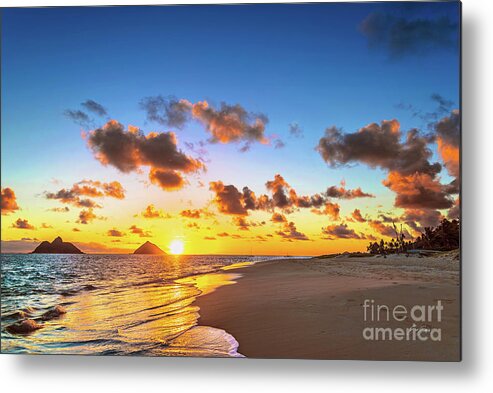 Lanikai Beach Metal Print featuring the photograph Lanikai Beach Bright Sunrise by Aloha Art