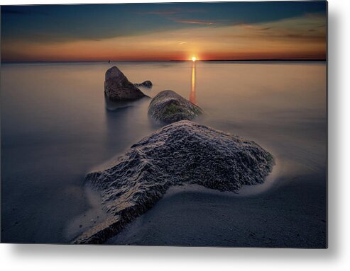 North Falmouth Metal Print featuring the photograph Last Ray Over Old Silver Beach by John Mara