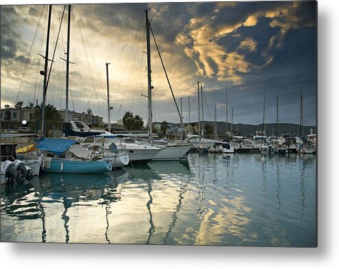 Outdoors Metal Print featuring the photograph Latchi Village Harbour by Paul Biris