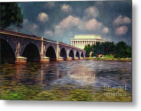 Bridge Metal Print featuring the digital art Leading To Lincoln by Lois Bryan