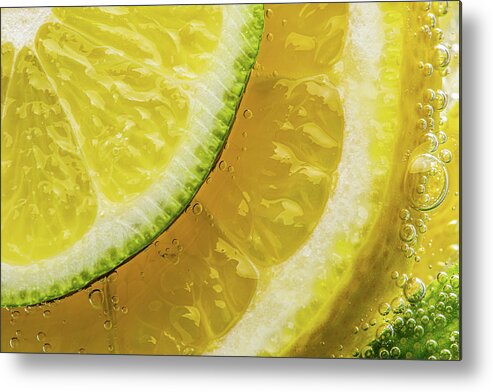 Co2 Metal Print featuring the photograph Lemons and Limes in Seltzer by SR Green