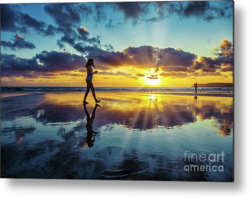 Coronado Beach Metal Print featuring the photograph Let there be light by Sam Antonio