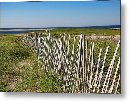 Lighthouse Beach Metal Print featuring the photograph Lighthouse Beach Fence Line by Marisa Geraghty Photography