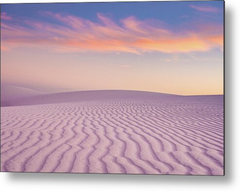 White Sands Metal Print featuring the photograph Lines in the Sunset by Kelly VanDellen