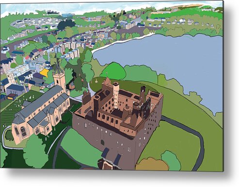 Linlithgow Metal Print featuring the digital art Linlithgow Palace by John Mckenzie