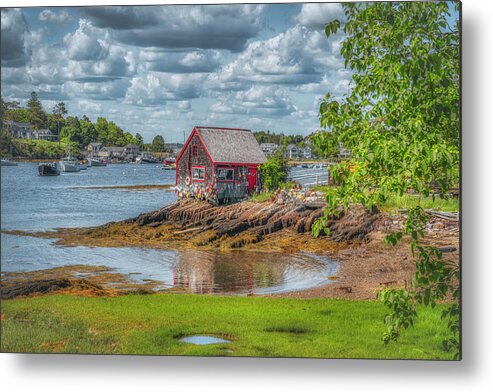 Harpswell Maine Metal Print featuring the photograph Lobster Shack in Mackerel Cove by Penny Polakoff
