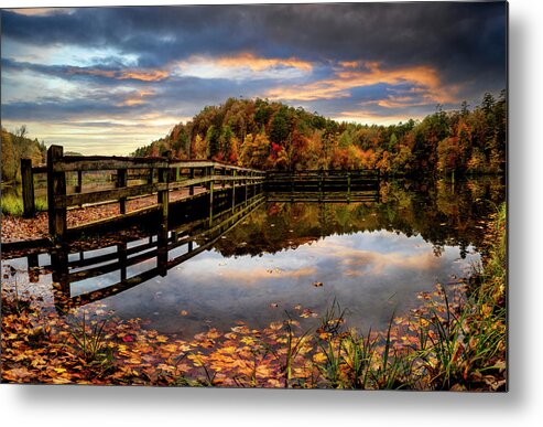 Dock Metal Print featuring the photograph Long Dock into the Lake by Debra and Dave Vanderlaan