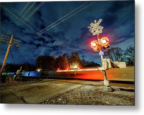 Train Metal Print featuring the photograph Long Exposure of a Train Passing by Dave Morgan