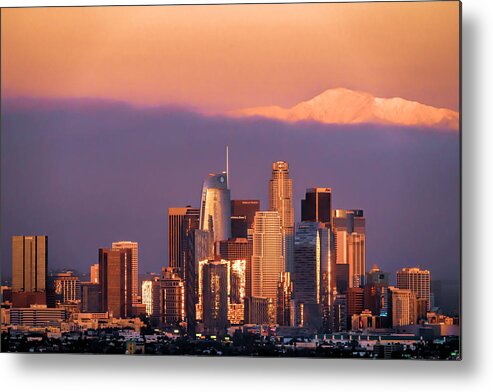 Golden Hour Metal Print featuring the photograph Los Angeles City of Gold by Lindsay Thomson